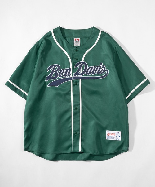 BEN DAVIS（ベンデイビス）の「【BEN DAVIS/ベンデイビス】 スタジアムロゴワッペン ナンバリング刺繍 ベースボールシャツ/半袖シャツ（シャツ/ブラウス・メンズ・ホワイト/ブラック/グリーン/ストライプ・M/L/XL）」の12枚目の写真