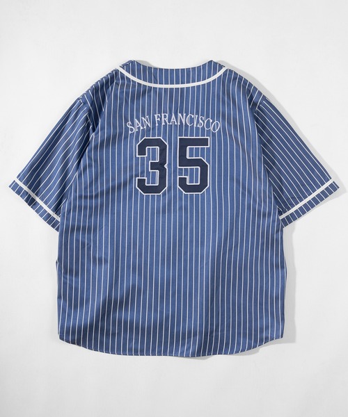 BEN DAVIS（ベンデイビス）の「【BEN DAVIS/ベンデイビス】 スタジアムロゴワッペン ナンバリング刺繍 ベースボールシャツ/半袖シャツ（シャツ/ブラウス・メンズ・ホワイト/ブラック/グリーン/ストライプ・M/L/XL）」の16枚目の写真