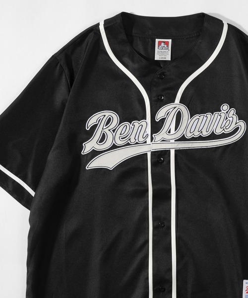 BEN DAVIS（ベンデイビス）の「【BEN DAVIS/ベンデイビス】 スタジアムロゴワッペン ナンバリング刺繍 ベースボールシャツ/半袖シャツ（シャツ/ブラウス・メンズ・ホワイト/ブラック/グリーン/ストライプ・M/L/XL）」の8枚目の写真