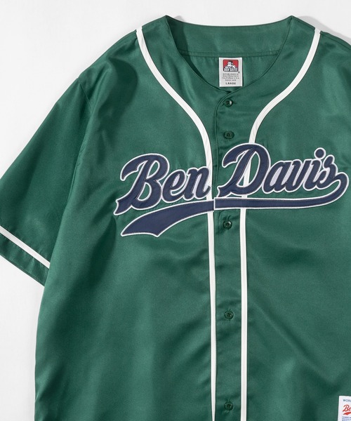 BEN DAVIS（ベンデイビス）の「【BEN DAVIS/ベンデイビス】 スタジアムロゴワッペン ナンバリング刺繍 ベースボールシャツ/半袖シャツ（シャツ/ブラウス・メンズ・ホワイト/ブラック/グリーン/ストライプ・M/L/XL）」の11枚目の写真