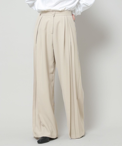 ALAND（エーランド）の「3.3Field Trip／2-TUCKワイドスラックス  2277676（スラックス・レディース・ブラック/ベージュ・SMALL/MEDIUM）」の9枚目の写真