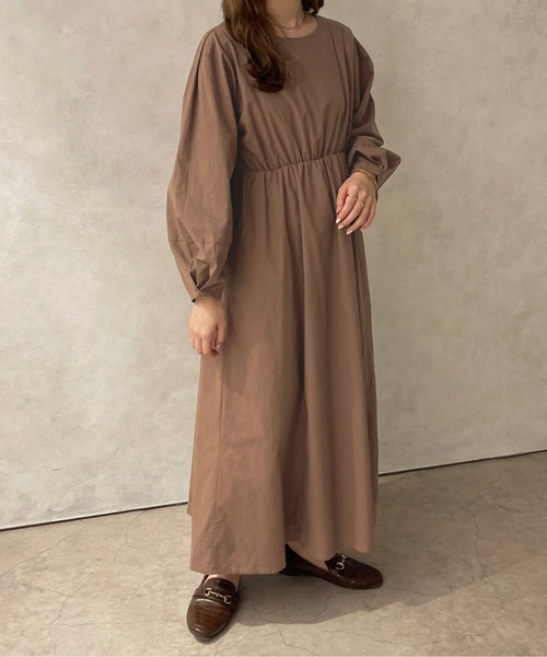 apres jour clair（アプレジュールクレア）の「【apres jour clair】ランタンスリーブワンピース【ZOZOTOWN限定アイテム】（ワンピース・レディース・ライトベージュ/ブラウン系その他・X-LARGE/フリー）」の12枚目の写真