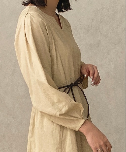 apres jour clair（アプレジュールクレア）の「【apres jour clair】ランタンスリーブワンピース【ZOZOTOWN限定アイテム】（ワンピース・レディース・ライトベージュ/ブラウン系その他・X-LARGE/フリー）」の16枚目の写真