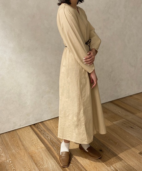 apres jour clair（アプレジュールクレア）の「【apres jour clair】ランタンスリーブワンピース【ZOZOTOWN限定アイテム】（ワンピース・レディース・ライトベージュ/ブラウン系その他・X-LARGE/フリー）」の19枚目の写真