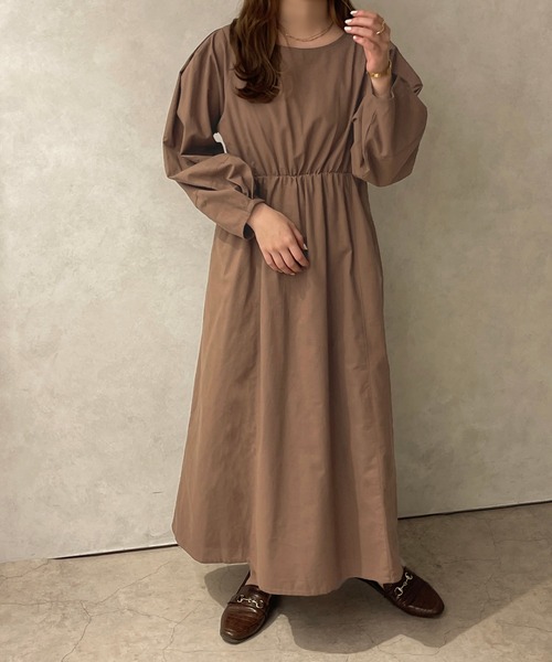 apres jour clair（アプレジュールクレア）の「【apres jour clair】ランタンスリーブワンピース【ZOZOTOWN限定アイテム】（ワンピース・レディース・ライトベージュ/ブラウン系その他・X-LARGE/フリー）」の22枚目の写真