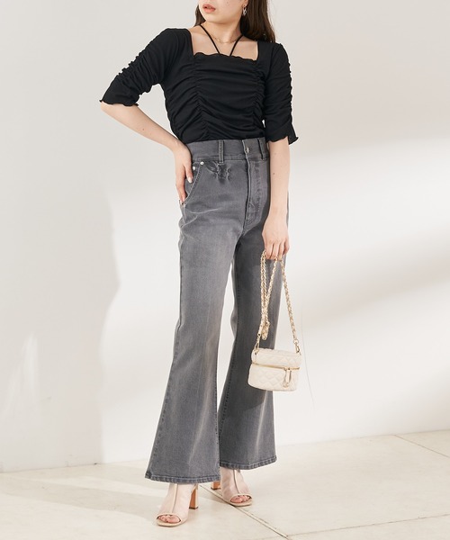 Chico(チコ)の「ショート丈パット付きマルチウェイストラップキャミ(キャミソール・レディース・アイボリー/ミント/ブラック/ピンク・FREE/X-SMALL)」の14枚目の写真