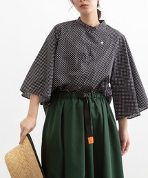 POU DOU DOU | スタンドカラーケープスリーブワンポイント刺繍ブラウス(シャツ/ブラウス)