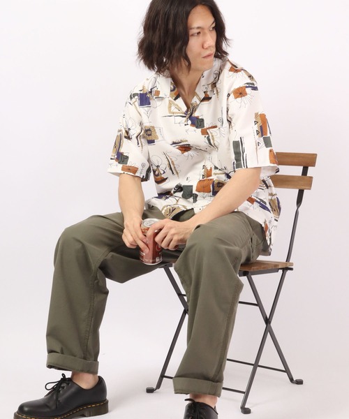 ROOT THREE（ルートスリー）の「ROOT THREE とろみ ストレッチ 総柄プリント 開襟半袖シャツ（シャツ/ブラウス・メンズ・その他/その他1/その他2/その他3/ストライプ・M/LL/L）」の18枚目の写真