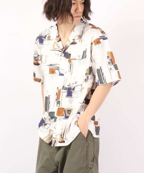 ROOT THREE（ルートスリー）の「ROOT THREE とろみ ストレッチ 総柄プリント 開襟半袖シャツ（シャツ/ブラウス・メンズ・その他/その他1/その他2/その他3/ストライプ・M/LL/L）」の16枚目の写真