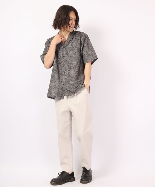 ROOT THREE（ルートスリー）の「ROOT THREE とろみ ストレッチ 総柄プリント 開襟半袖シャツ（シャツ/ブラウス・メンズ・その他/その他1/その他2/その他3/ストライプ・M/LL/L）」の8枚目の写真