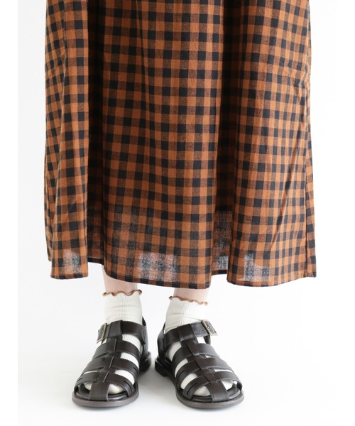 Samansa Mos2（サマンサ モスモス）の「ギンガムチェックキャミワンピース（ワンピース・レディース・ブラック/ブラウン/グレー/ピンク/オレンジ・ﾌﾘ-）」の21枚目の写真