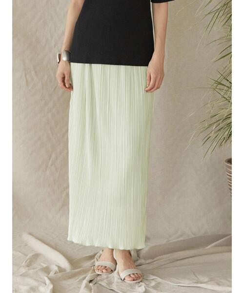 AMERICAN HOLIC（アメリカンホリック）の「カットプリーツタイトスカート（スカート・レディース・ブラック/ブルー/ライトグリーン/グレイッシュベージュ・S/M/L）」の8枚目の写真