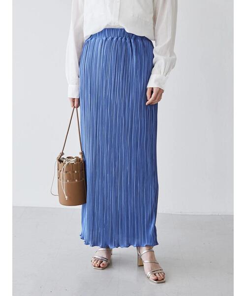 AMERICAN HOLIC（アメリカンホリック）の「カットプリーツタイトスカート（スカート・レディース・ブラック/ブルー/ライトグリーン/グレイッシュベージュ・S/M/L）」の9枚目の写真