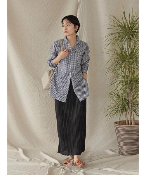 AMERICAN HOLIC（アメリカンホリック）の「カットプリーツタイトスカート（スカート・レディース・ブラック/ブルー/ライトグリーン/グレイッシュベージュ・S/M/L）」の11枚目の写真