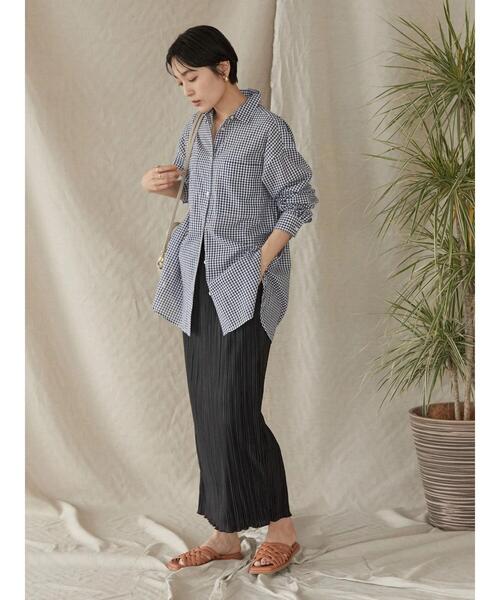 AMERICAN HOLIC（アメリカンホリック）の「カットプリーツタイトスカート（スカート・レディース・ブラック/ブルー/ライトグリーン/グレイッシュベージュ・S/M/L）」の12枚目の写真