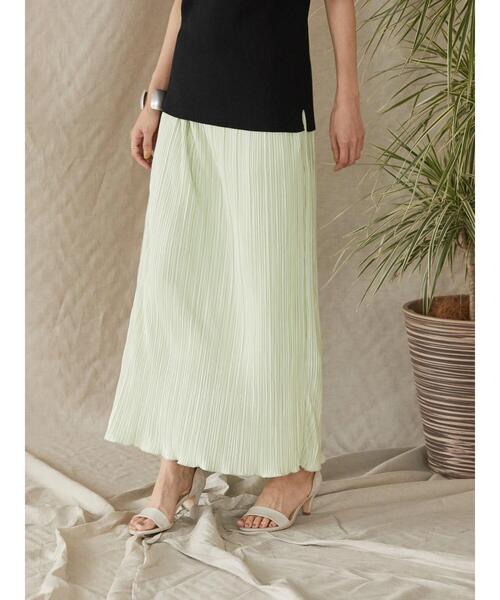 AMERICAN HOLIC（アメリカンホリック）の「カットプリーツタイトスカート（スカート・レディース・ブラック/ブルー/ライトグリーン/グレイッシュベージュ・S/M/L）」の21枚目の写真