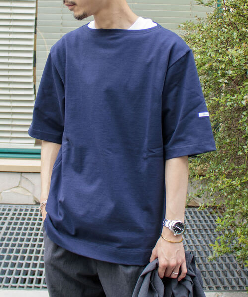 GLOSTER（グロスター）の「【GLOSTER/グロスター】フレンチバスクシャツ ショートスリーブ（Tシャツ/カットソー・メンズ・ネイビー/オフホワイト/ホワイト×レッド/ホワイト×ネイビー/ホワイト×ブルー/ブラック×ホワイト・MEDIUM/LARGE）」の6枚目の写真