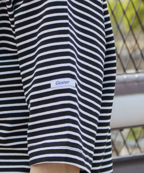 GLOSTER（グロスター）の「【GLOSTER/グロスター】フレンチバスクシャツ ショートスリーブ（Tシャツ/カットソー・メンズ・ネイビー/オフホワイト/ホワイト×レッド/ホワイト×ネイビー/ホワイト×ブルー/ブラック×ホワイト・MEDIUM/LARGE）」の8枚目の写真