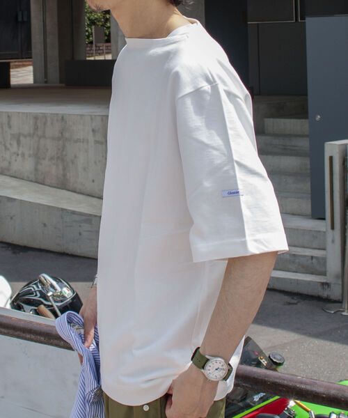 GLOSTER（グロスター）の「【GLOSTER/グロスター】フレンチバスクシャツ ショートスリーブ（Tシャツ/カットソー・メンズ・ネイビー/オフホワイト/ホワイト×レッド/ホワイト×ネイビー/ホワイト×ブルー/ブラック×ホワイト・MEDIUM/LARGE）」の11枚目の写真
