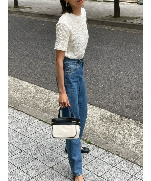 ulu（ウル）の「Compact Jacquard tops（Tシャツ/カットソー・レディース・ブラック/ホワイト・FREE）」の7枚目の写真