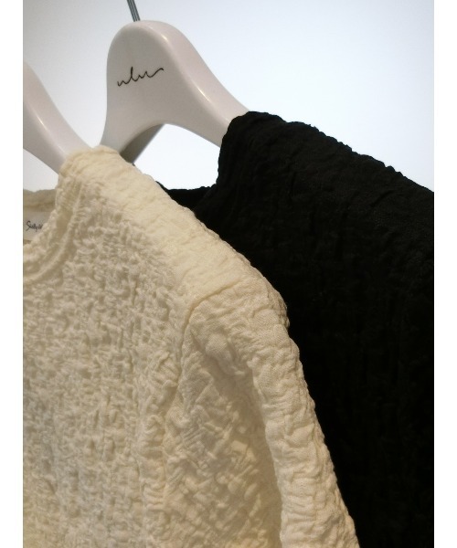 ulu（ウル）の「Compact Jacquard tops（Tシャツ/カットソー・レディース・ブラック/ホワイト・FREE）」の12枚目の写真