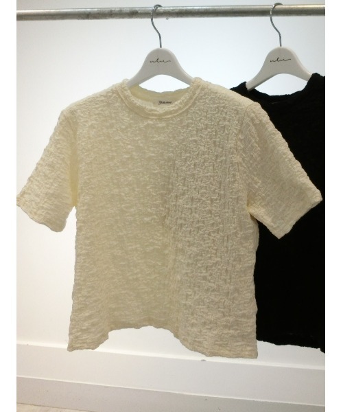 ulu（ウル）の「Compact Jacquard tops（Tシャツ/カットソー・レディース・ブラック/ホワイト・FREE）」の8枚目の写真