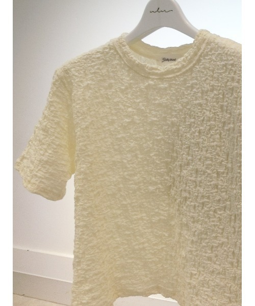 ulu（ウル）の「Compact Jacquard tops（Tシャツ/カットソー・レディース・ブラック/ホワイト・FREE）」の6枚目の写真