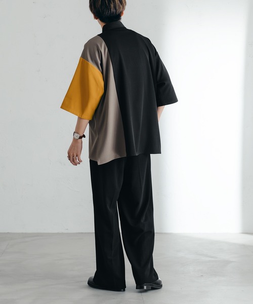 epnok（エプノック）の「アシンメトリールーズシャツ（シャツ/ブラウス・メンズ・ブラック/オフホワイト/ブルー・SMALL/MEDIUM/LARGE）」の6枚目の写真