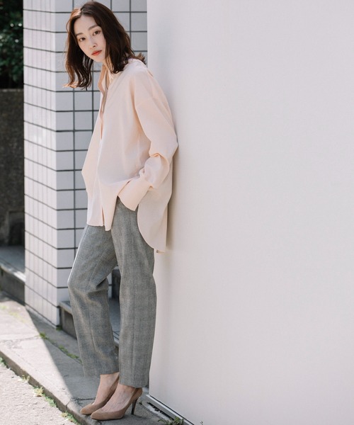 Munich(ミューニック)の「セルロースコットンドレープローンリブブラウス(シャツ/ブラウス・レディース・ホワイト/ブラック/ピンク・FREE)」の7枚目の写真