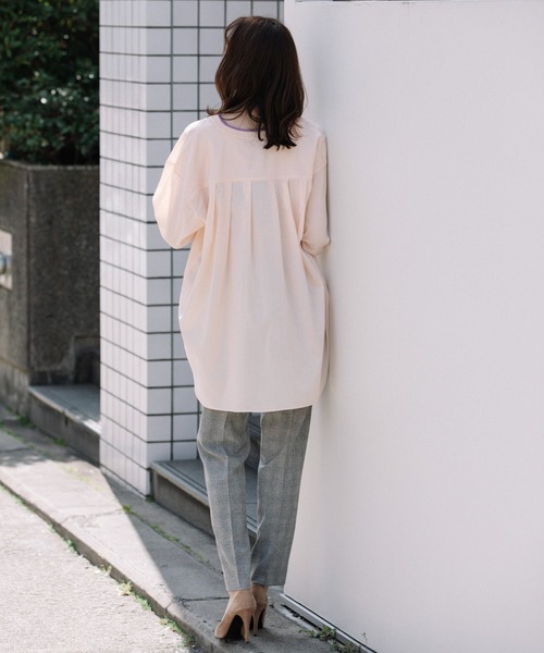 Munich(ミューニック)の「セルロースコットンドレープローンリブブラウス(シャツ/ブラウス・レディース・ホワイト/ブラック/ピンク・FREE)」の6枚目の写真