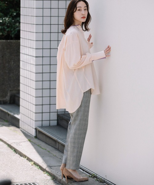 Munich(ミューニック)の「セルロースコットンドレープローンリブブラウス(シャツ/ブラウス・レディース・ホワイト/ブラック/ピンク・FREE)」の5枚目の写真