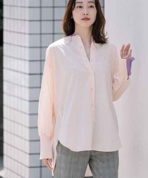 Munich(ミューニック)の「セルロースコットンドレープローンリブブラウス(シャツ/ブラウス・レディース・ホワイト/ブラック/ピンク・FREE)」の8枚目の写真