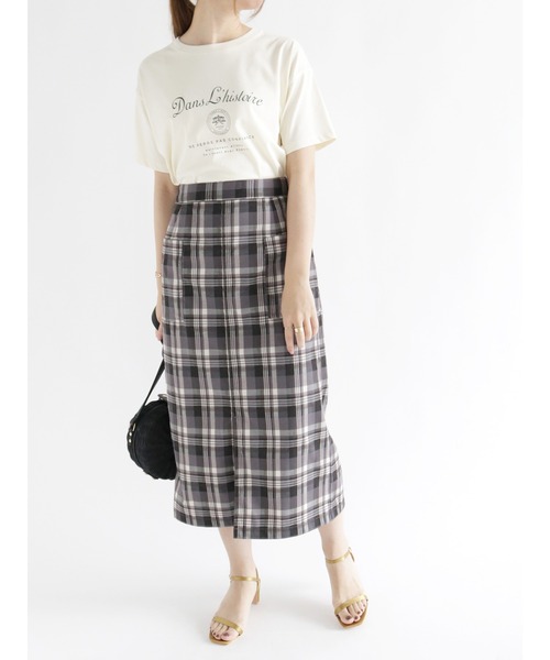 Te chichi（テチチ）の「カレッジロゴTシャツ（Tシャツ/カットソー・レディース・ホワイト/オフホワイト/チャコール・ﾌﾘ-）」の9枚目の写真