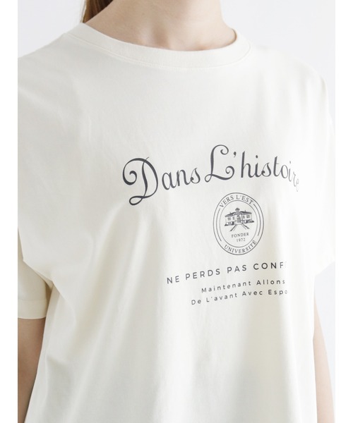 Te chichi（テチチ）の「カレッジロゴTシャツ（Tシャツ/カットソー・レディース・ホワイト/オフホワイト/チャコール・ﾌﾘ-）」の6枚目の写真