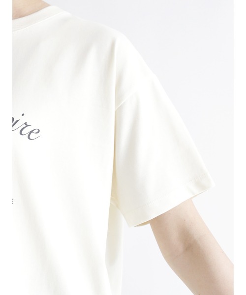 Te chichi（テチチ）の「カレッジロゴTシャツ（Tシャツ/カットソー・レディース・ホワイト/オフホワイト/チャコール・ﾌﾘ-）」の5枚目の写真