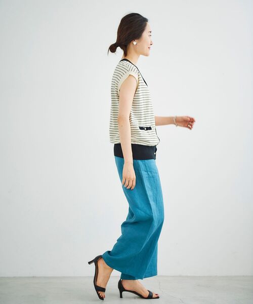 le.coeur blanc（ルクールブラン）の「フレンチスリーブニットカーディガン（カーディガン/ボレロ・レディース・ブラック/グリーン/マスタード/アイボリー/ホワイト系その他2・38）」の8枚目の写真