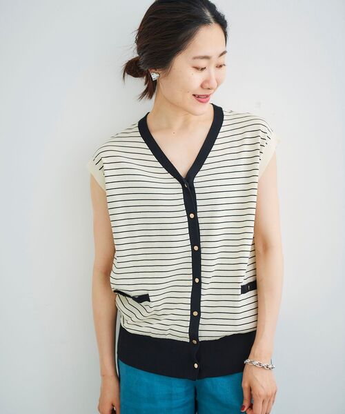 le.coeur blanc（ルクールブラン）の「フレンチスリーブニットカーディガン（カーディガン/ボレロ・レディース・ブラック/グリーン/マスタード/アイボリー/ホワイト系その他2・38）」の11枚目の写真