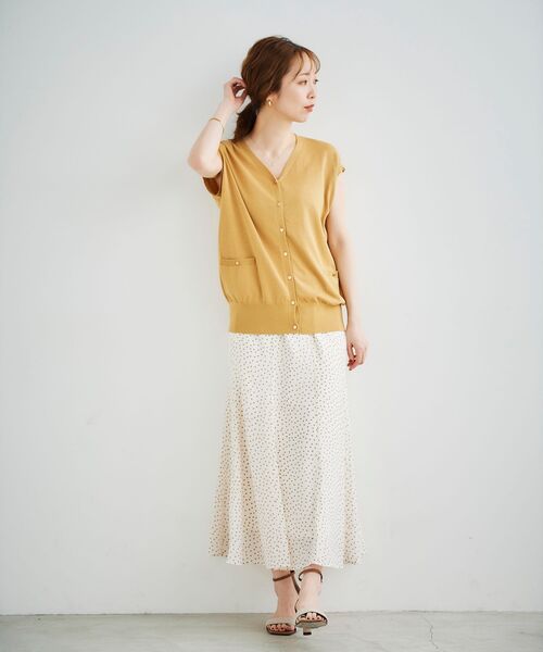 le.coeur blanc（ルクールブラン）の「フレンチスリーブニットカーディガン（カーディガン/ボレロ・レディース・ブラック/グリーン/マスタード/アイボリー/ホワイト系その他2・38）」の14枚目の写真