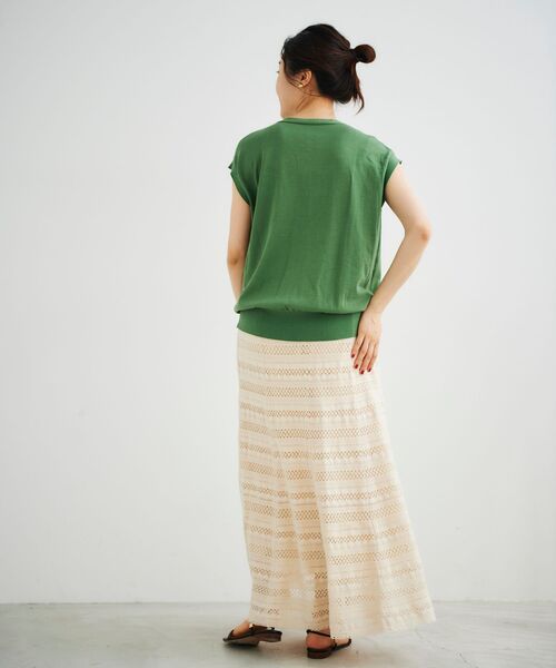 le.coeur blanc（ルクールブラン）の「フレンチスリーブニットカーディガン（カーディガン/ボレロ・レディース・ブラック/グリーン/マスタード/アイボリー/ホワイト系その他2・38）」の19枚目の写真