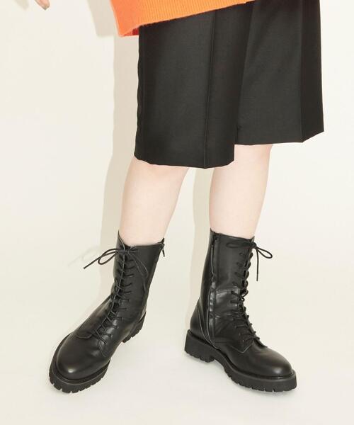BEAUTY&YOUTH UNITED ARROWS（ビューティーアンドユースユナイテッドアローズ）の「レザー ミドル レースアップ ブーツ（ブーツ・レディース・ブラック・38/36/37/36h/37h）」の3枚目の写真