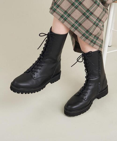 BEAUTY&YOUTH UNITED ARROWS（ビューティーアンドユースユナイテッドアローズ）の「レザー ミドル レースアップ ブーツ（ブーツ・レディース・ブラック・38/36/37/36h/37h）」の4枚目の写真