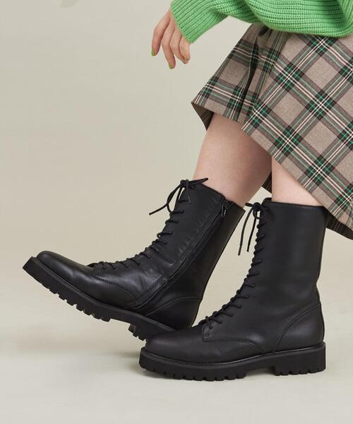 BEAUTY&YOUTH UNITED ARROWS（ビューティーアンドユースユナイテッドアローズ）の「レザー ミドル レースアップ ブーツ（ブーツ・レディース・ブラック・38/36/37/36h/37h）」の5枚目の写真