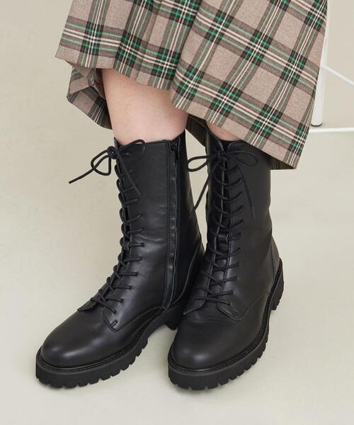 BEAUTY&YOUTH UNITED ARROWS（ビューティーアンドユースユナイテッドアローズ）の「レザー ミドル レースアップ ブーツ（ブーツ・レディース・ブラック・38/36/37/36h/37h）」の7枚目の写真