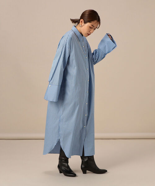 NOLLEY’S Sophi（ノーリーズソフィ）の「ビッグカフスシャツワンピース（シャツワンピース・レディース・オフホワイト/ブルー系その他3・38）」の18枚目の写真