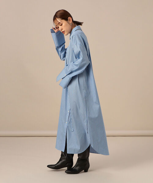 NOLLEY’S Sophi（ノーリーズソフィ）の「ビッグカフスシャツワンピース（シャツワンピース・レディース・オフホワイト/ブルー系その他3・38）」の14枚目の写真