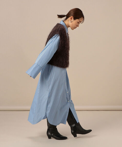 NOLLEY’S Sophi（ノーリーズソフィ）の「ビッグカフスシャツワンピース（シャツワンピース・レディース・オフホワイト/ブルー系その他3・38）」の6枚目の写真