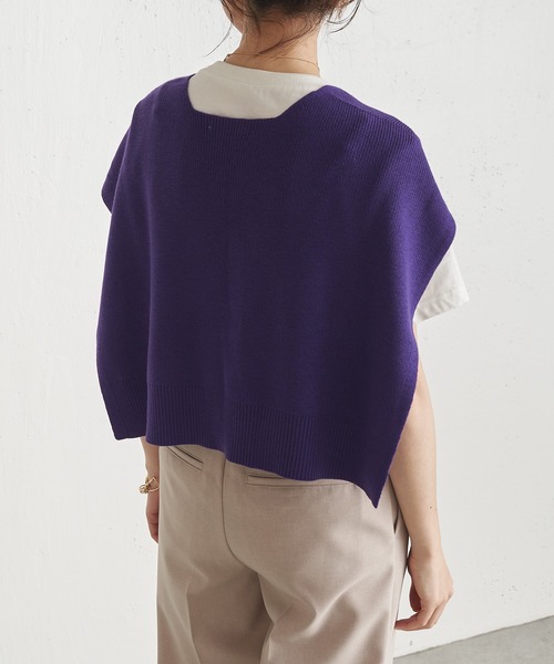 PAPILLONNER（パピヨネ）の「スタイリングにプラス1/カーディガン風ストール/PAPILLONNER/パピヨネ（ストール/ショール・レディース・ベージュ/パープル/ネイビー・FREE）」の19枚目の写真