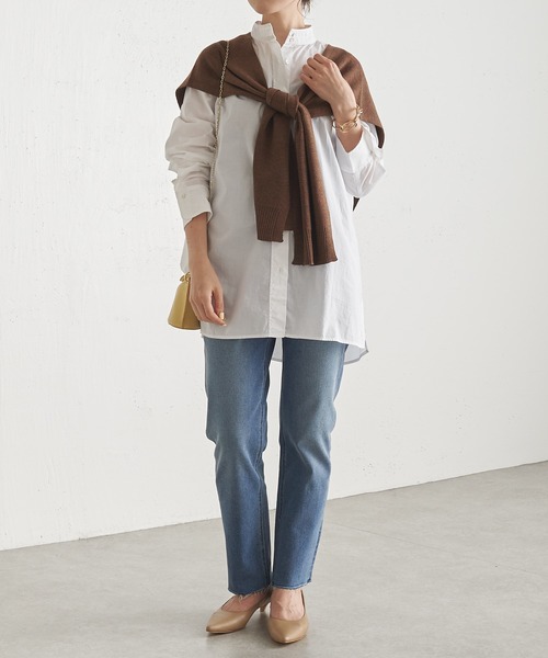 PAPILLONNER（パピヨネ）の「スタイリングにプラス1/カーディガン風ストール/PAPILLONNER/パピヨネ（ストール/ショール・レディース・ベージュ/パープル/ネイビー・FREE）」の10枚目の写真