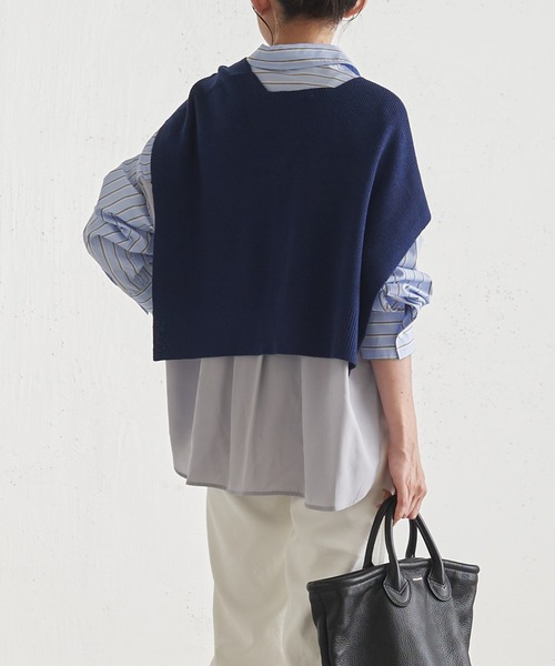 PAPILLONNER（パピヨネ）の「スタイリングにプラス1/カーディガン風ストール/PAPILLONNER/パピヨネ（ストール/ショール・レディース・ベージュ/パープル/ネイビー・FREE）」の21枚目の写真