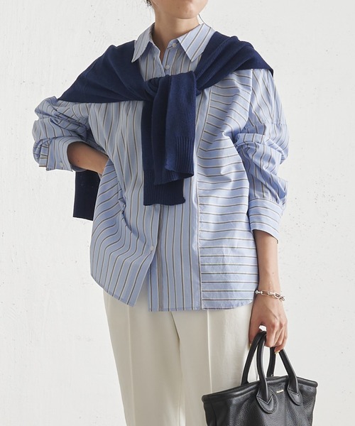 PAPILLONNER（パピヨネ）の「スタイリングにプラス1/カーディガン風ストール/PAPILLONNER/パピヨネ（ストール/ショール・レディース・ベージュ/パープル/ネイビー・FREE）」の6枚目の写真